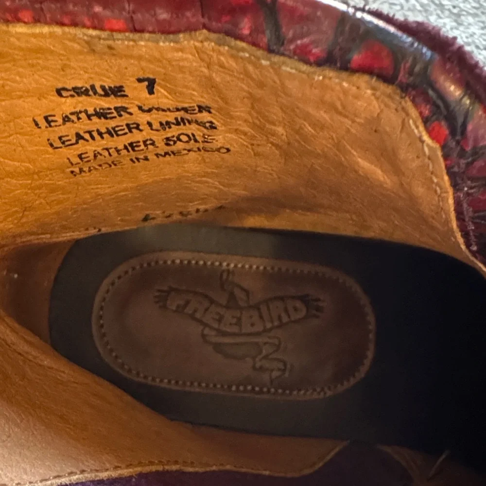 Freebird Burgundy Black Leather Strappy Boots - Picture 2 of 7